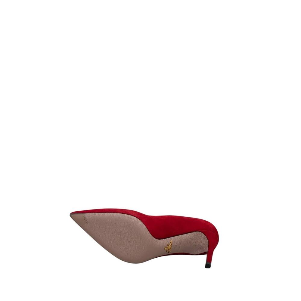 NWOB Prada Red Suede Pointed Toe Pumps  Sz.37.5 - Picture 6 of 6